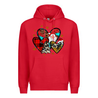 Red heart  wood slice ornament Premium Hoodie - JahusDesignShop