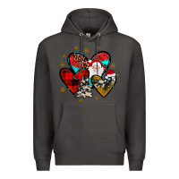 Smoke heart  wood slice ornament Premium Hoodie - JahusDesignShop