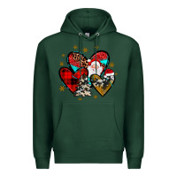 Sports Green heart  wood slice ornament Premium Hoodie - JahusDesignShop