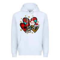 White heart  wood slice ornament Premium Hoodie - JahusDesignShop