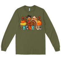 Army Green thankful Long Sleeve Tee - MaliasSmallBusiness
