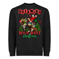 Black dreaming of a wild west christmas cowboy santa Heavyweight Sweatshirt - MaliasSmallBusiness