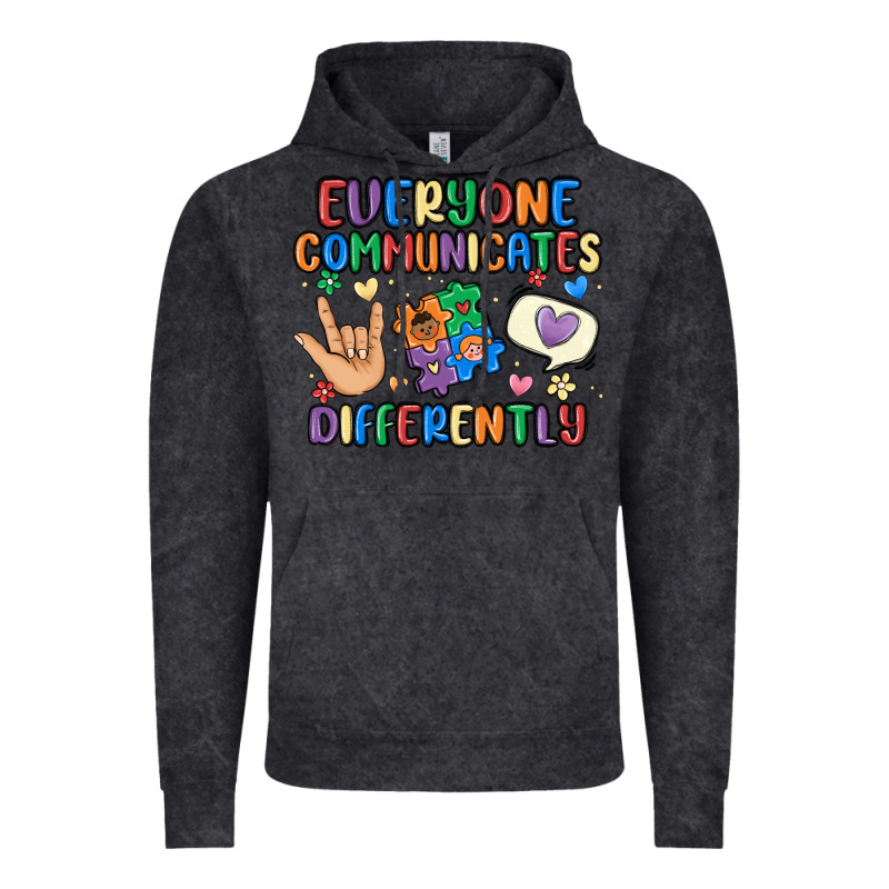 Everyone Communicates Differently Vintage Hoodie by MaliasSmallBusiness | Teevron