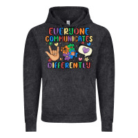 Vintage Black everyone communicates differently Vintage Hoodie - MaliasSmallBusiness