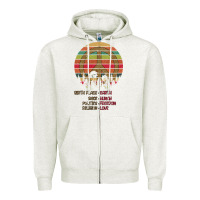 Oatmeal Heather Birthplace Earth Race Human Peace Sign Hippie Zipper Hoodie - Bettercallsaul