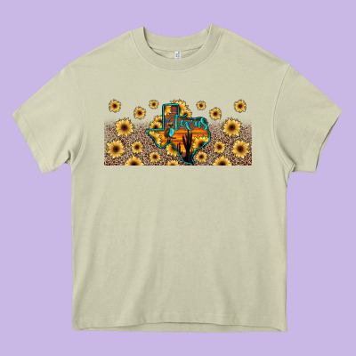 Texas Map Heavy Core Tee Designed By Jahusdesignshop