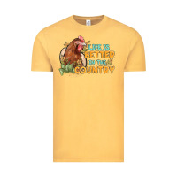 Vintage Mustard life is better in the country Vintage Tee - MaliasSmallBusiness