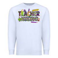 White mardi gras teacher assistant Premium Sweatshirt - CowGirlArtShop