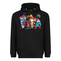 Black Lacrosse coffee cups Heavyweight Hoodie - HowdyJamesFarm