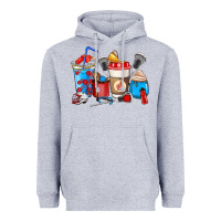 Heather Grey Lacrosse coffee cups Heavyweight Hoodie - HowdyJamesFarm