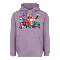 Lavender Lacrosse coffee cups Heavyweight Hoodie - HowdyJamesFarm