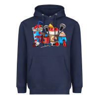 Navy Lacrosse coffee cups Heavyweight Hoodie - HowdyJamesFarm