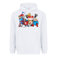 White Lacrosse coffee cups Heavyweight Hoodie - HowdyJamesFarm