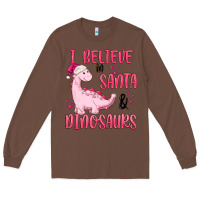 Chestnut i believe in santa & dinosaurs pink Long Sleeve Tee - MaliasSmallBusiness