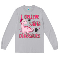 Moon Dust i believe in santa & dinosaurs pink Long Sleeve Tee - MaliasSmallBusiness