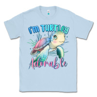 Dusty Blue im turtley adorable turtle Classic Tee - MaliasSmallBusiness
