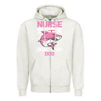 Oatmeal Heather Nurse Shark Doo Doo Doo Zipper Hoodie - Bettercallsaul