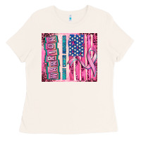 Bone warrior breast cancer and american flag Ladies Tee - AdoDesignShop