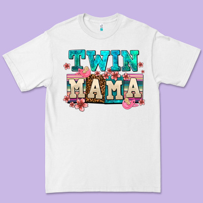 Twin Mama Premium Tee Designed By Adodesignshop