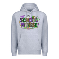 Heather Grey school nurse mardi gras Premium Hoodie - CowGirlArtShop