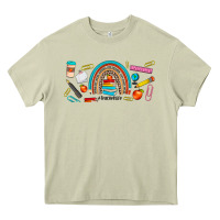 Teacher Life Rainbow Frosted Heavy Core Tee | Teevron