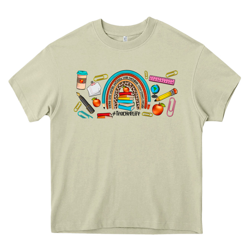 Teacher Life Rainbow Frosted Heavy Core Tee by JahusDesignShop | Teevron