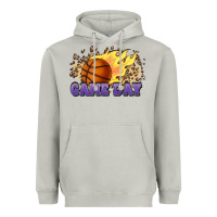 Game Day Basketball Leopard Flames Fireball Heavyweight Hoodie | Teevron