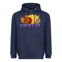 Navy game day basketball leopard flames fireball Heavyweight Hoodie - HowdyJamesFarm