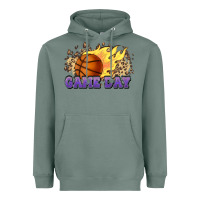 Sage game day basketball leopard flames fireball Heavyweight Hoodie - HowdyJamesFarm