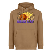 Toasted Coconut game day basketball leopard flames fireball Heavyweight Hoodie - HowdyJamesFarm
