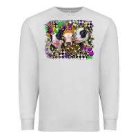 Dove Grey mardi gras heifers Premium Sweatshirt - CowGirlArtShop