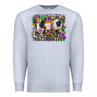 Heather Grey mardi gras heifers Premium Sweatshirt - CowGirlArtShop