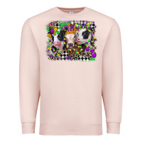 Pale Pink mardi gras heifers Premium Sweatshirt - CowGirlArtShop