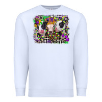 White mardi gras heifers Premium Sweatshirt - CowGirlArtShop