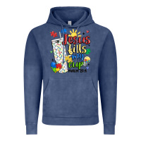 Vintage Denim autism jesus fills my cup Vintage Hoodie - MaliasSmallBusiness