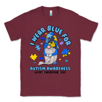 Burgundy i wear blue for autism awareness Classic Tee - JahusDesignShop