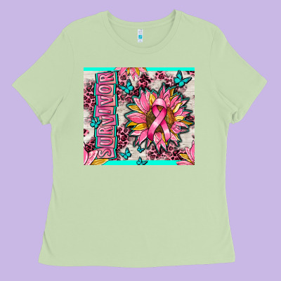 Survivor Breast Cancer Ladies Tee Designed By Adodesignshop