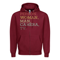 Burgundy Person Woman Man Camera Tv Zipper Hoodie - Bettercallsaul