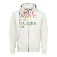 Oatmeal Heather Person Woman Man Camera Tv Zipper Hoodie - Bettercallsaul