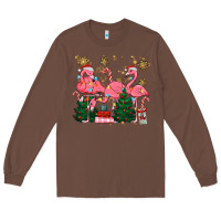 Chestnut christmas flamingos Long Sleeve Tee - MaliasSmallBusiness