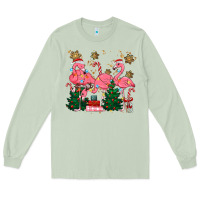 Matcha christmas flamingos Long Sleeve Tee - MaliasSmallBusiness