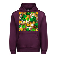 Mauve Wine St. Patricks day hat digital paper Urban Hoodie - BundleAndBundleShop