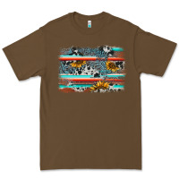 Cacao serape cowhide sunflower background Premium Tee - AdoDesignShop