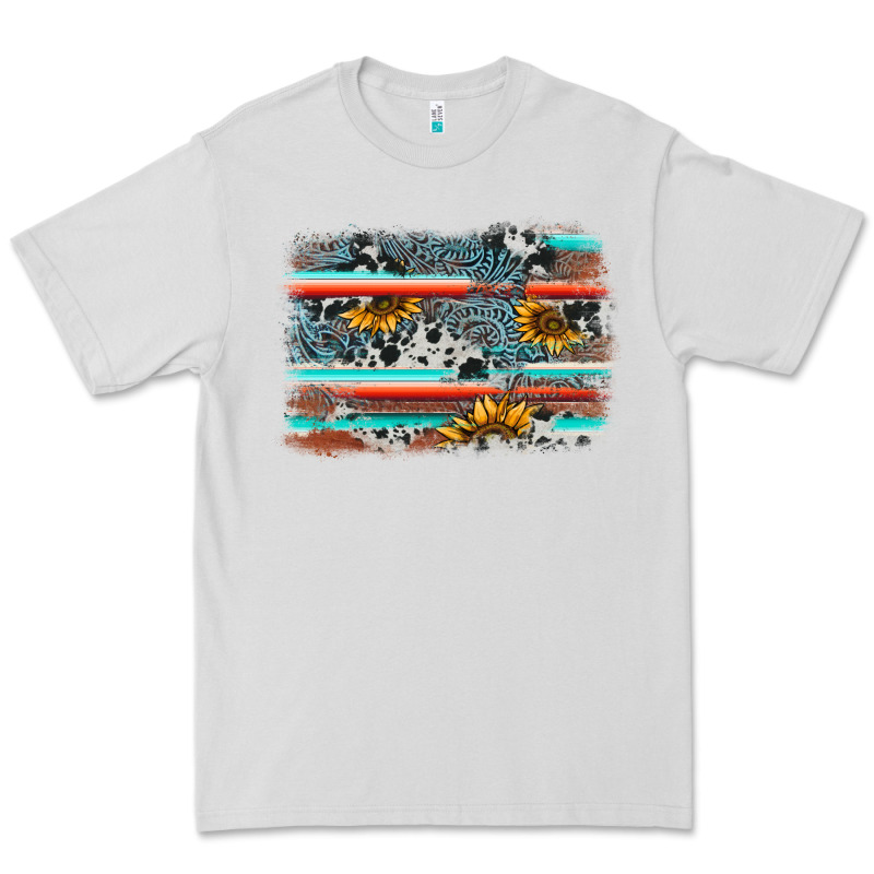 Serape Cowhide Sunflower Background Premium Tee by AdoDesignShop | Teevron