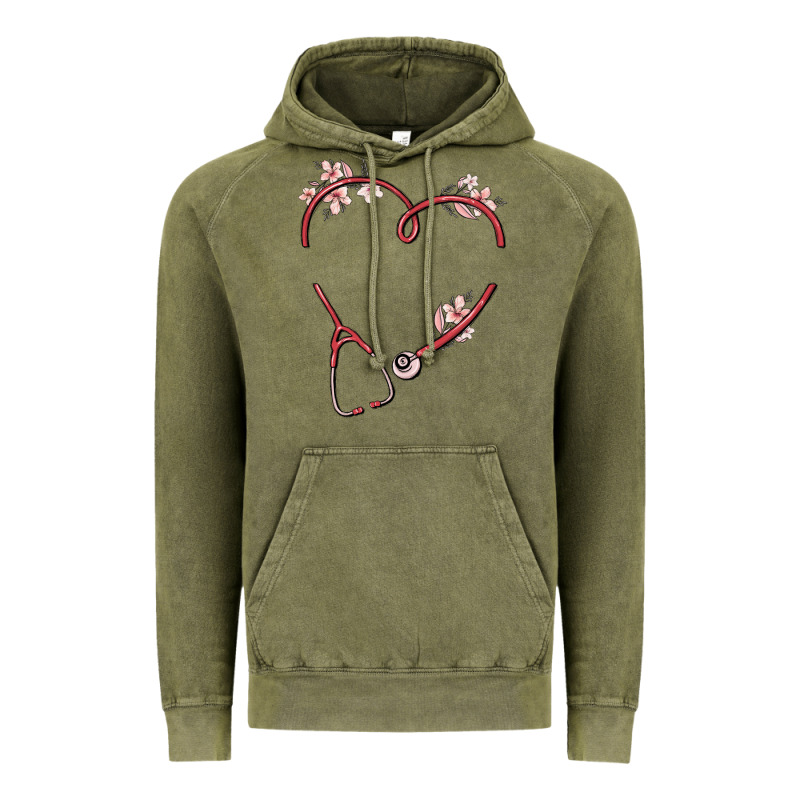 Custom Heart Stethoscope Vintage Hoodie by MaliasSmallBusiness | Teevron