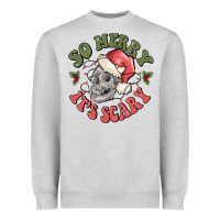 Heather Grey so merry it's scary Heavyweight Sweatshirt - MaliasSmallBusiness