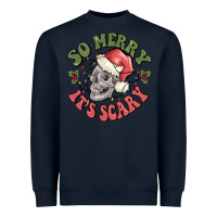 Navy so merry it's scary Heavyweight Sweatshirt - MaliasSmallBusiness