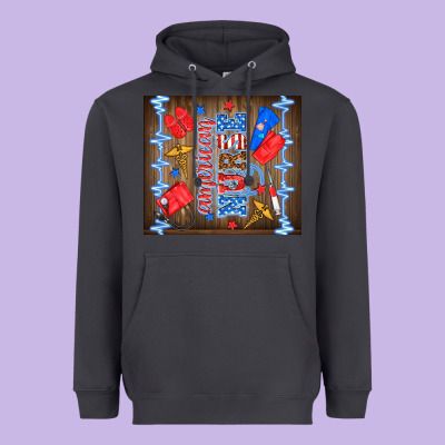 American Nurse Heavyweight Hoodie Designed By Tumblerdesignbyshophia