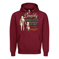 Burgundy Daddy And Daughter Not Always Eye To Eye But Always Heart To Heart Zipper Hoodie - Bettercallsaul