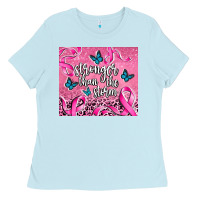 Baby Blue stronger than the stormcancer Ladies Tee - AdoDesignShop